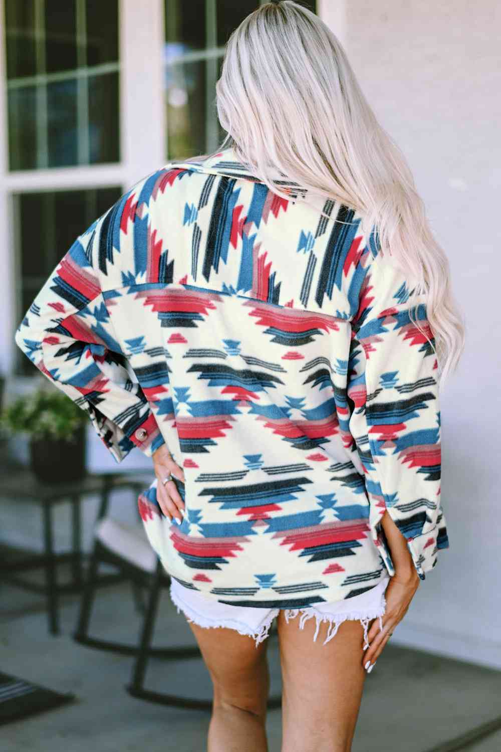 Cream/Red/Blue Tribal Print | Jacket