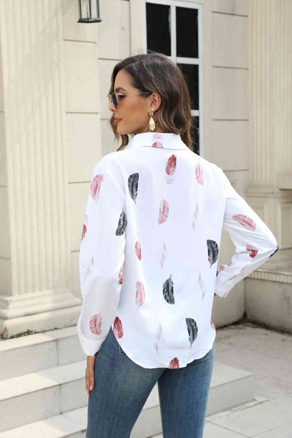 Feather Button Down | Casual Top