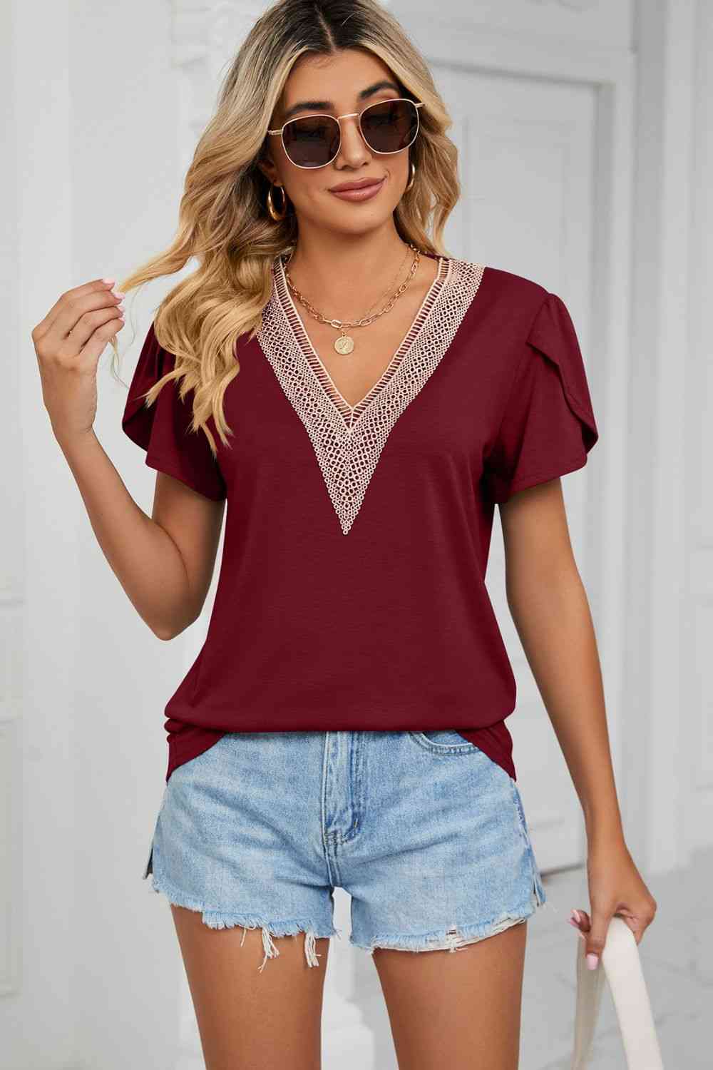 Petal Sleeve | V-Neck Top