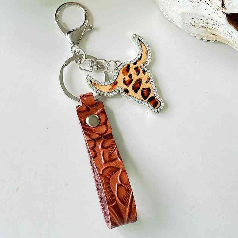 Rhinestone Bull | Keychain