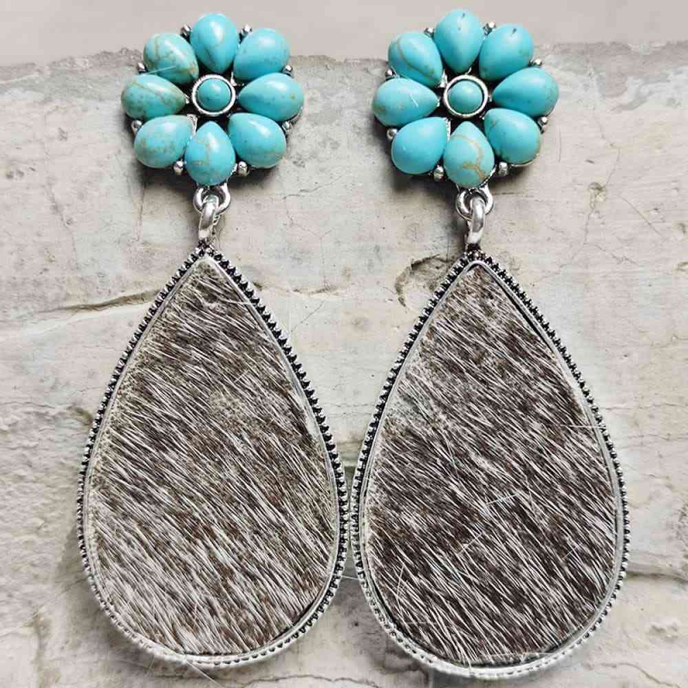 Turquoise Flower Teardrop | Earrings