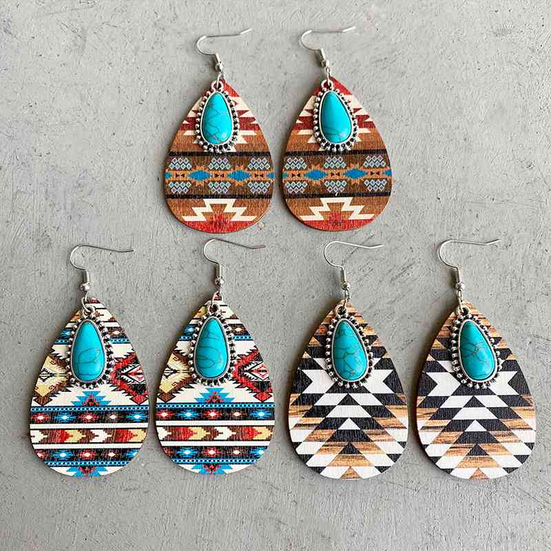 Aztec/Turquoise Teardrop | Earrings