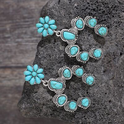 Turquoise Squash Blossom | Dangle Earrings