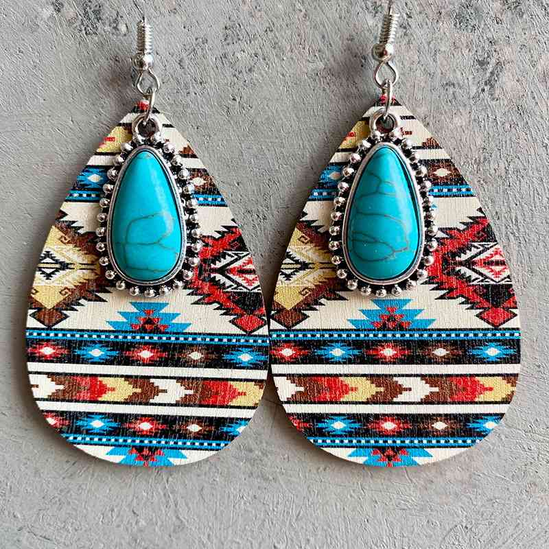 Aztec/Turquoise Teardrop | Earrings