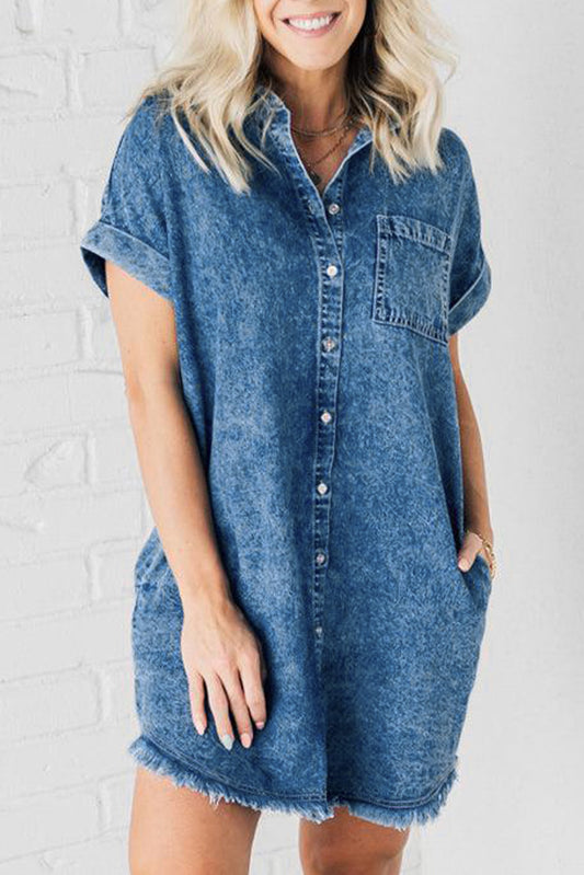 Cap Sleeve Denim | Dress