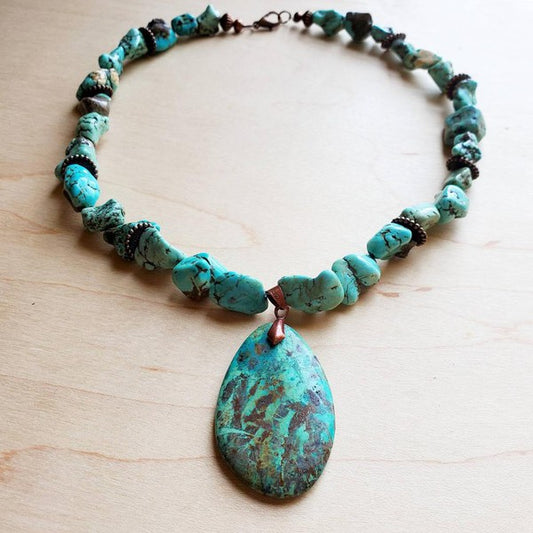 Chunky Turquoise Pendant | Necklace