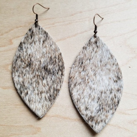Tan/White Hair on Hide | Earrings