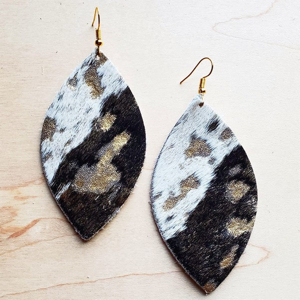 Mixed Metallic Hair on Hide | Earrings