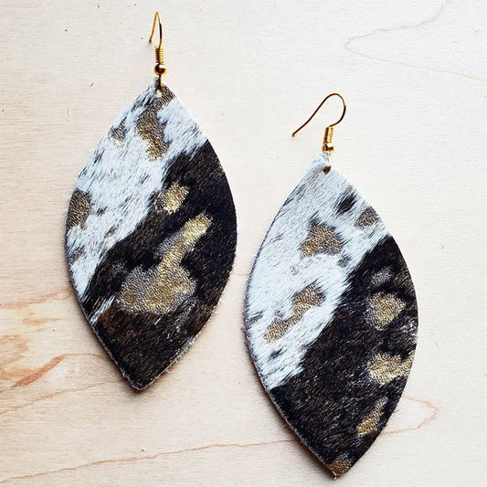 Mixed Metallic Hair on Hide | Earrings