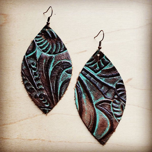 Turquoise Brown Floral | Earrings