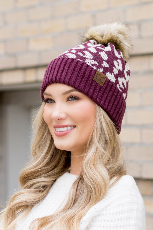 Leopard Print | Pom Beanie