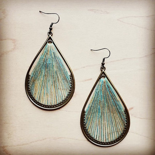 Teal Large Woven | Earrings