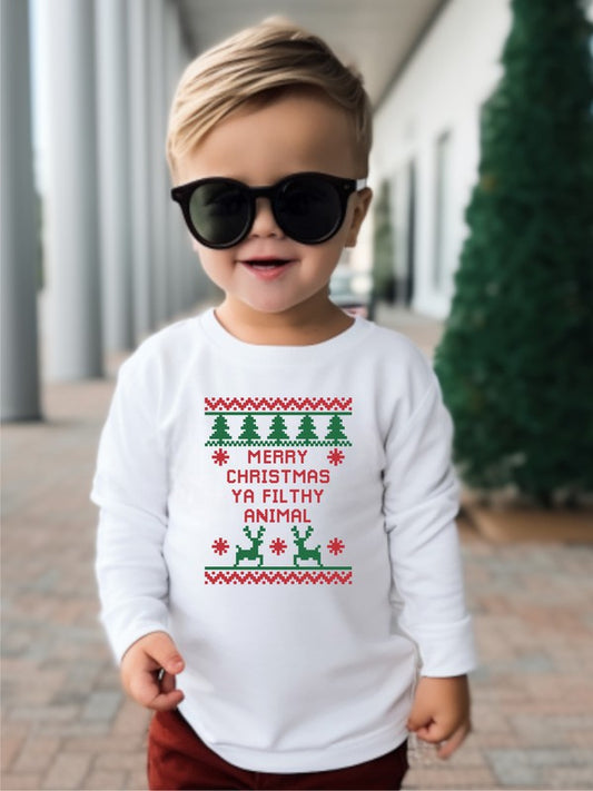 Merry Christmas Ya Filthy Animal | Toddler Tee