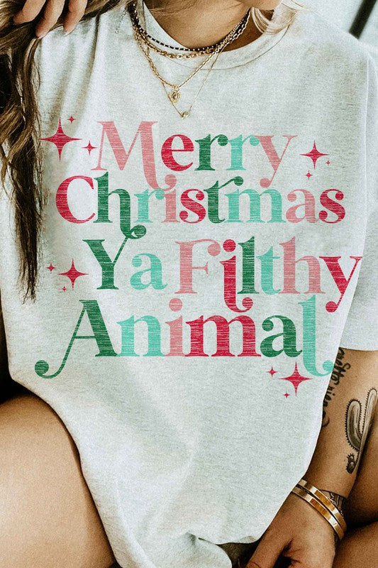 Merry Christmas Ya Filthy Animal | Graphic Tee