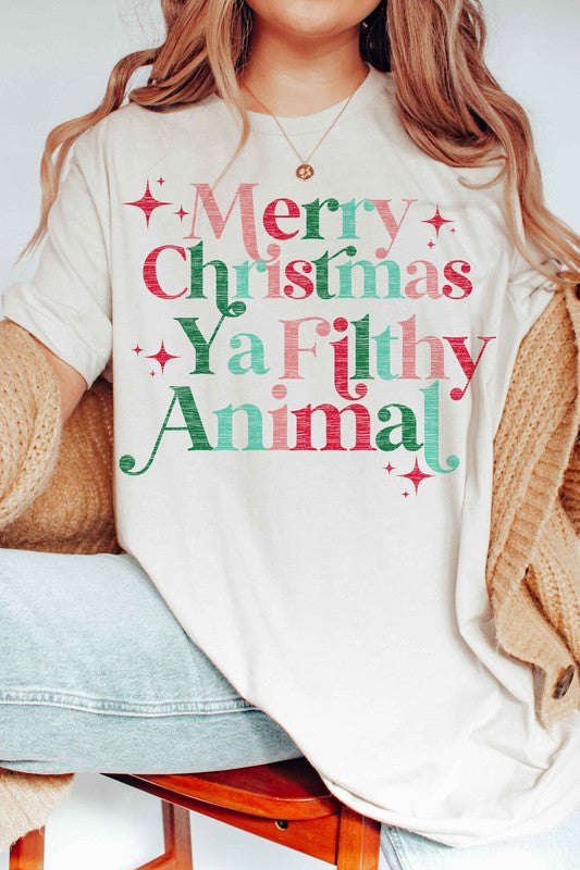 Merry Christmas Ya Filthy Animal | Graphic Tee