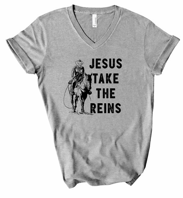 Jesus Take the Reins | V-neck Tee