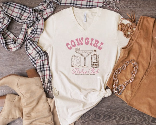 Cowgirl Babes Club | V-neck Graphic Tee