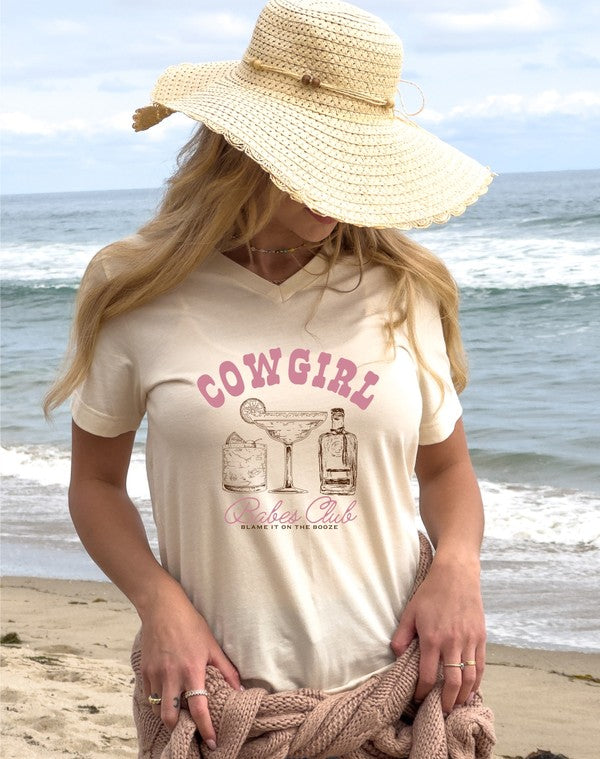 Cowgirl Babes Club | V-neck Graphic Tee