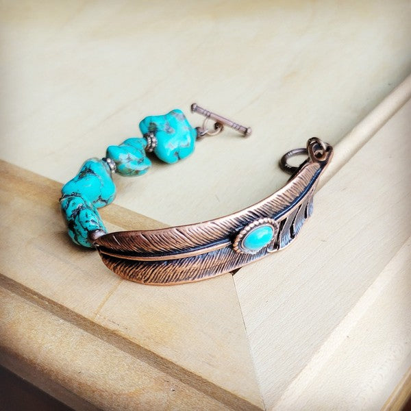 Turquoise Feather Beaded | Bracelet