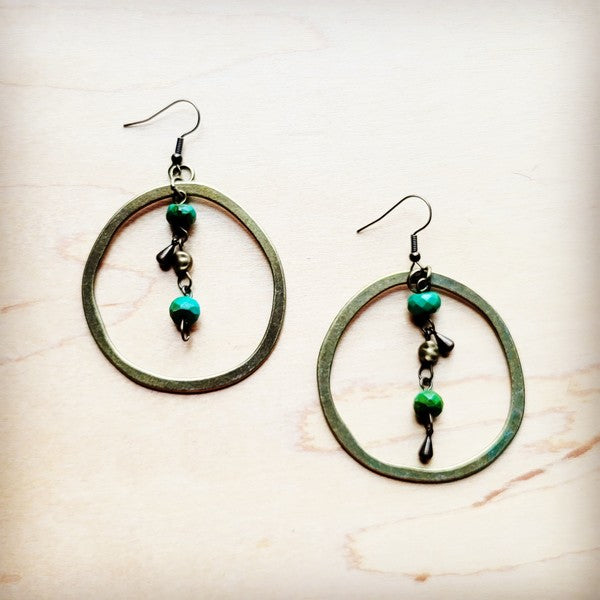 Bronze Hoop w/ Green Jasper | Earrings