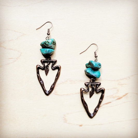 Copper Arrow w/ Natural Turquoise | Earrings
