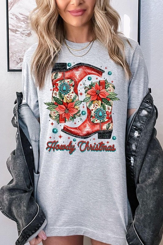 Howdy Christmas Western Boots | Graphic Tee