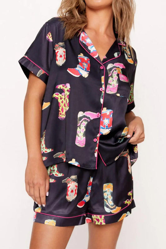 Boots Print | Shirt and Shorts Pajama Set