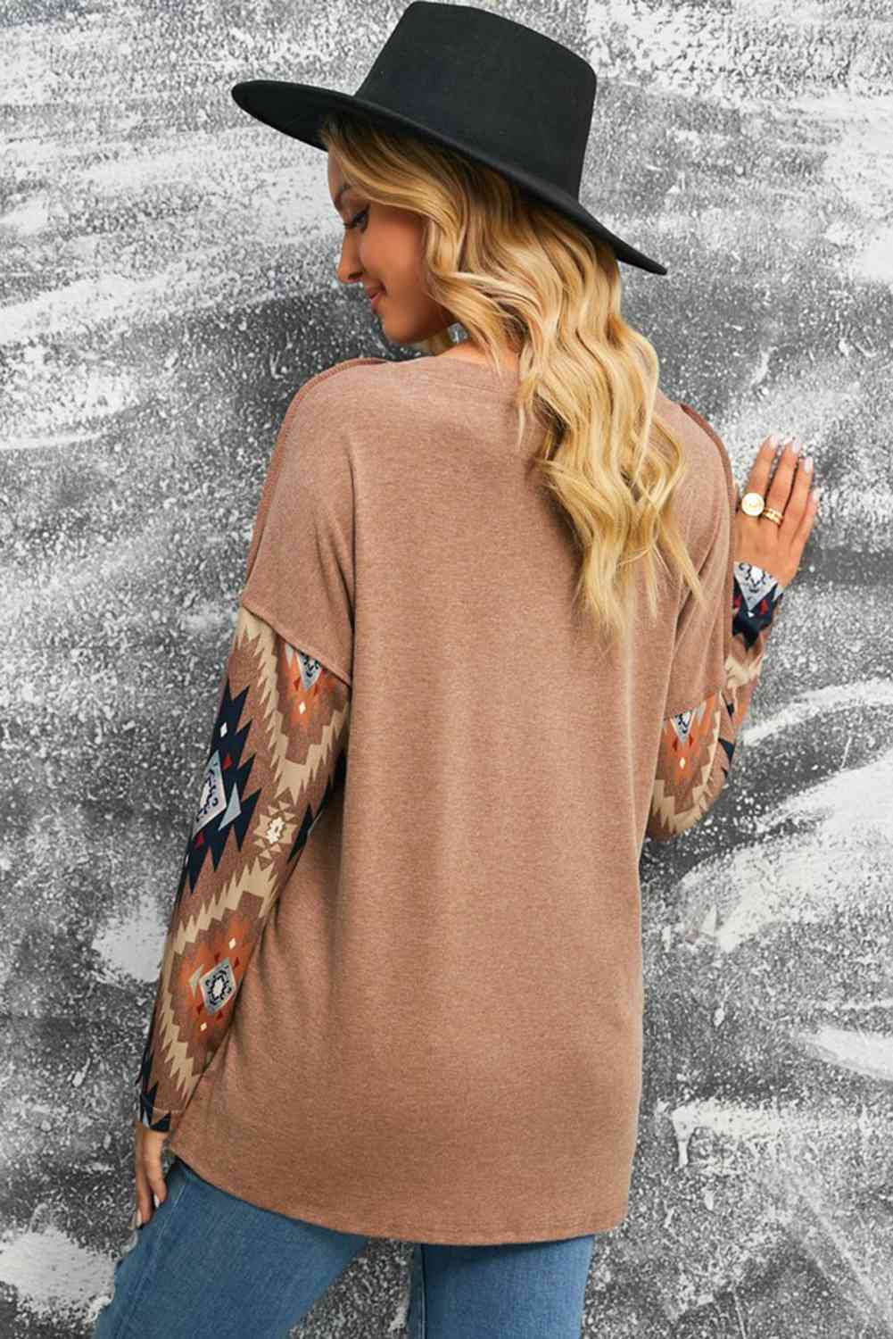 Aztec Print | V-Neck Top