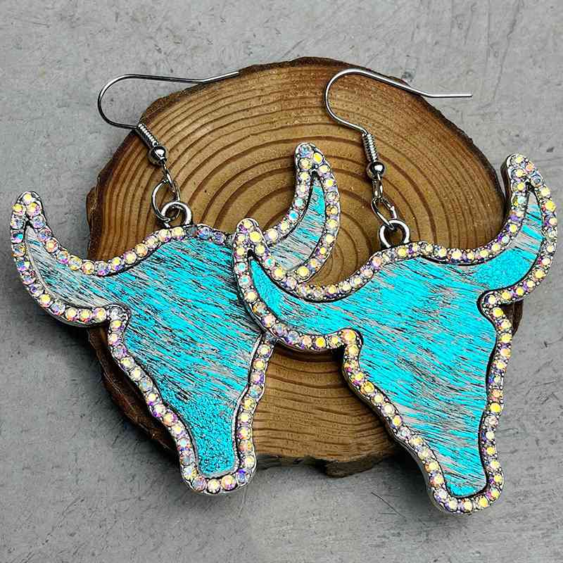 Rhinestone Bull  |Earrings