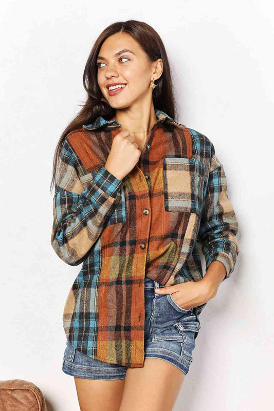 Plaid Curved Hem | Top