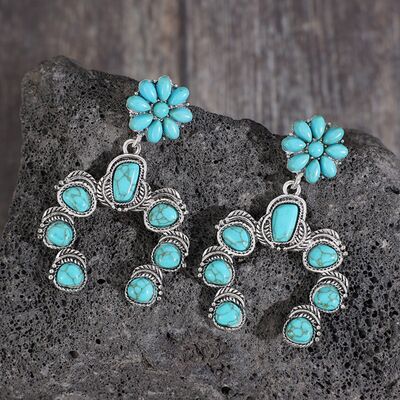 Turquoise Squash Blossom | Dangle Earrings