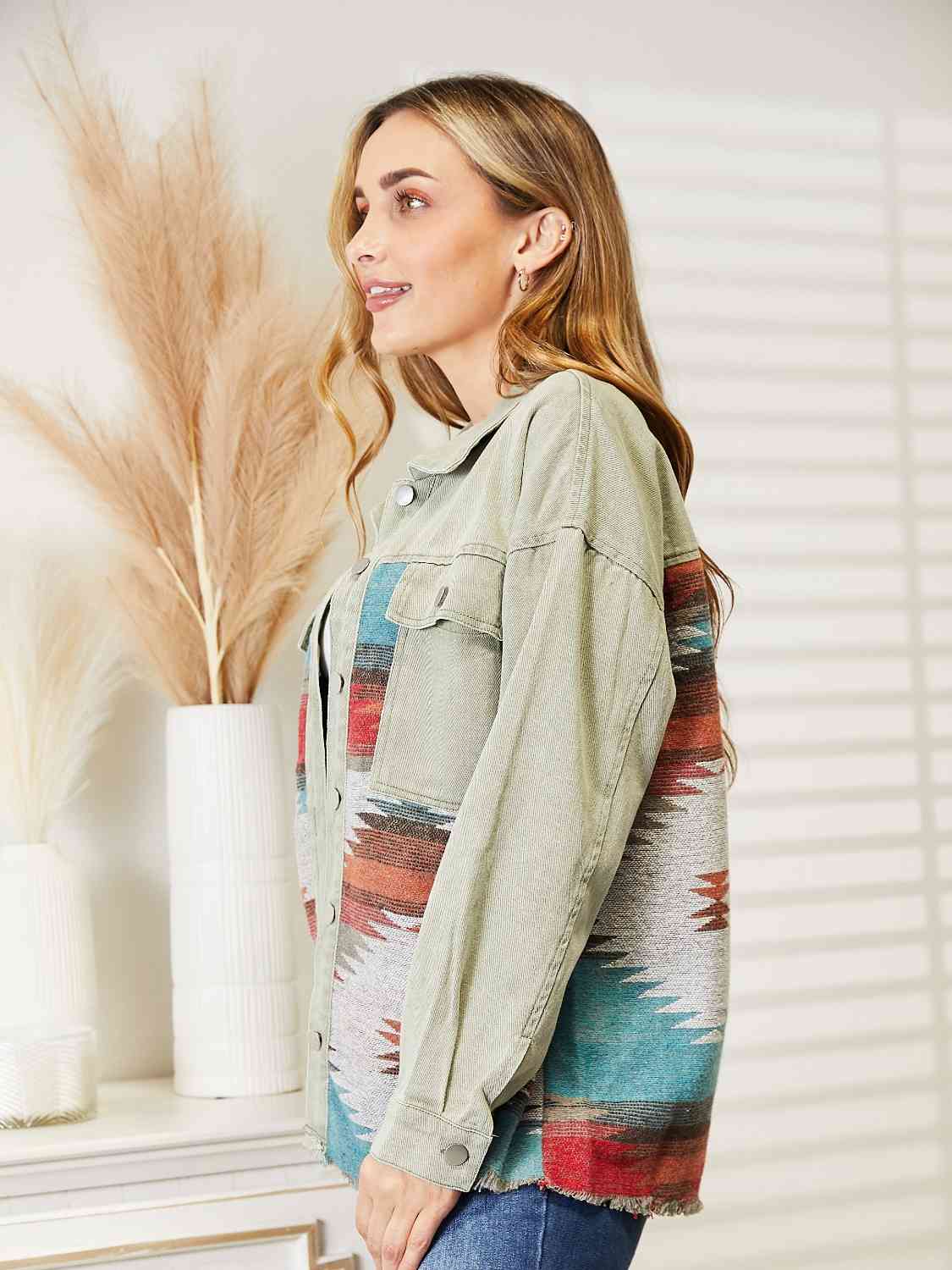 Aztec Raw Hem | Casual Top