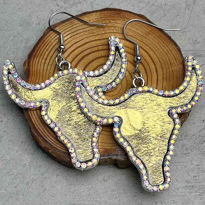Rhinestone Bull  |Earrings