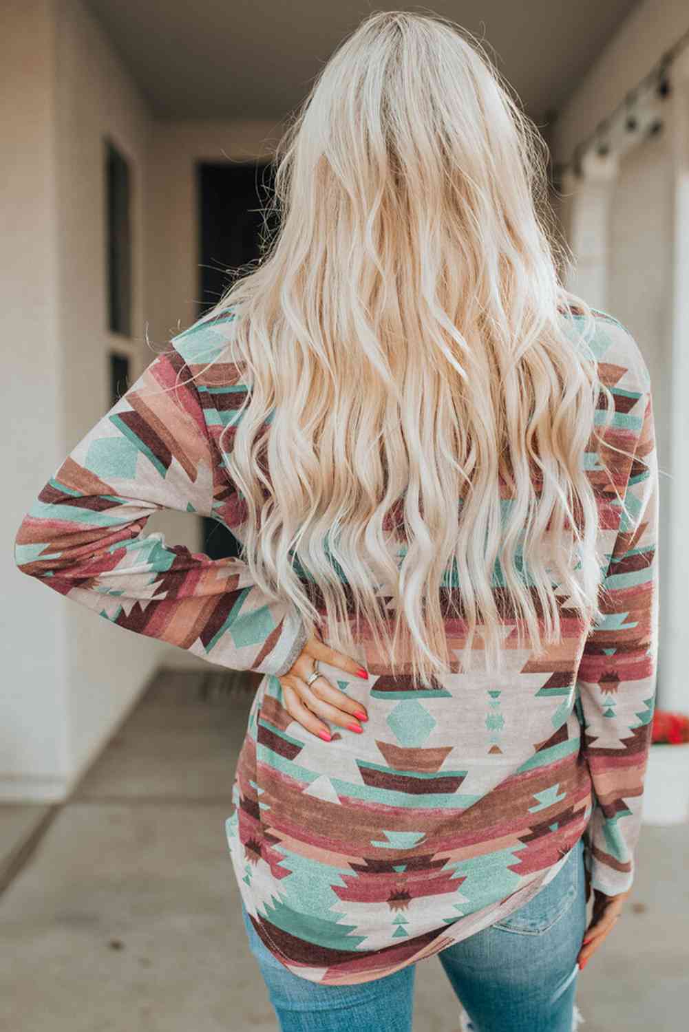 Aztec Printed Button Up | Long Sleeve Shirt
