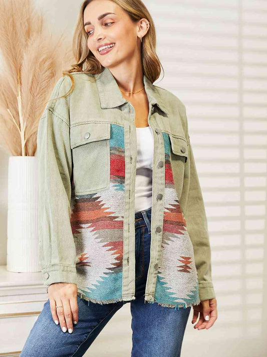Aztec Raw Hem | Casual Top