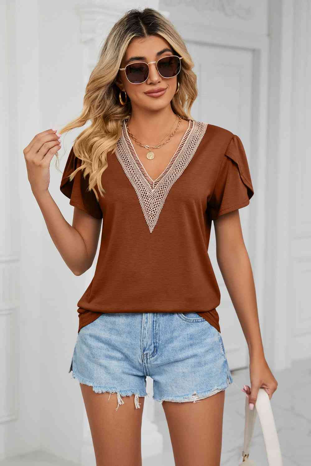 Petal Sleeve | V-Neck Top
