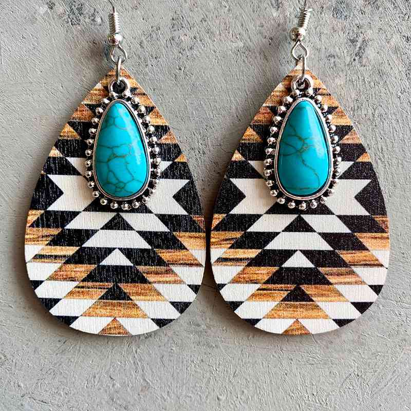 Aztec/Turquoise Teardrop | Earrings